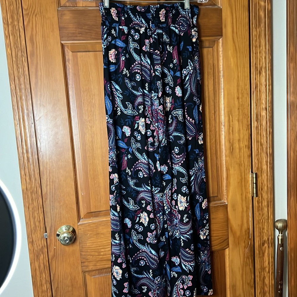 Women’s French Laundry Size Large Black Print Polyester Spandex Pants w/ Pockets - Picture 6 of 8
